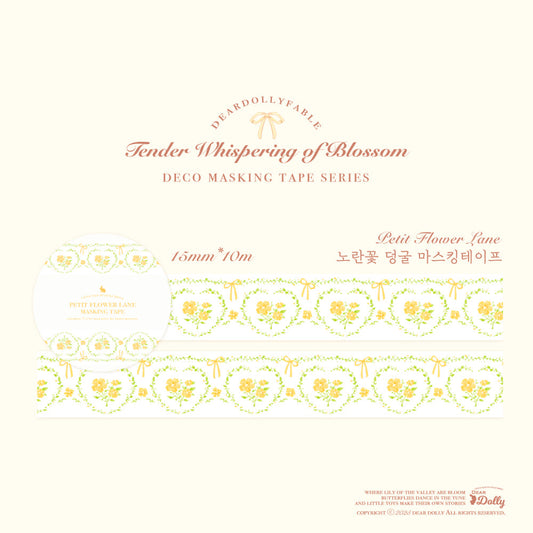 DEAR DOLLY - Masking Tape Guirlande de Fleurs Jaunes