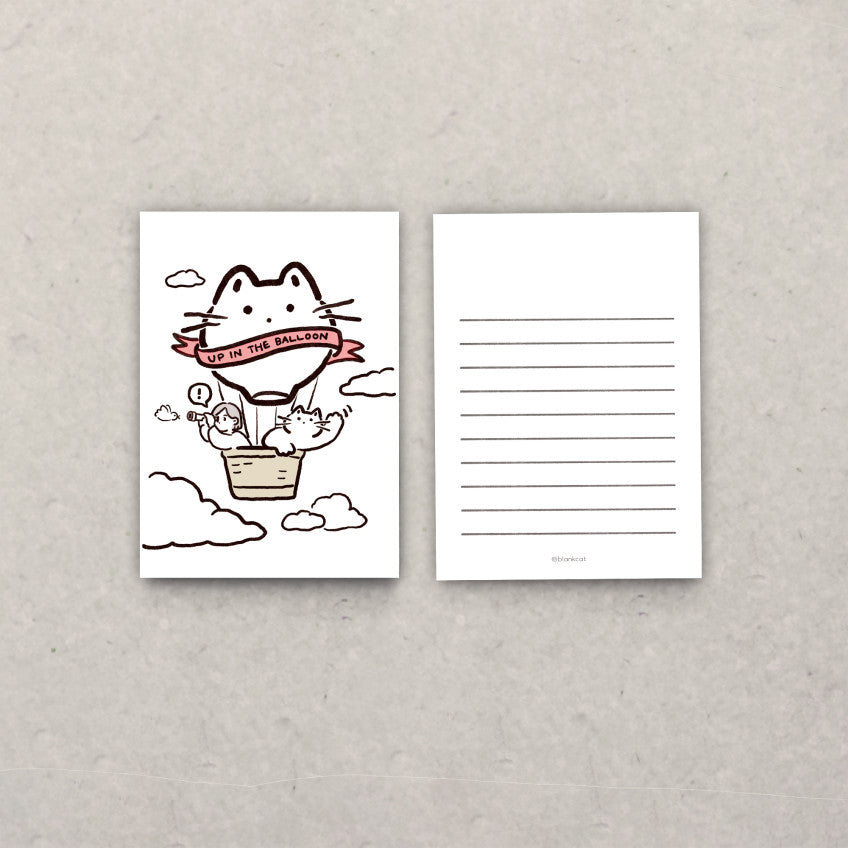BLANK CAT - Postcard Up in the balloon