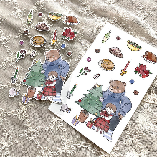GNUNIM0 - Sticker La Forêt des Hiboux Spécial Noël