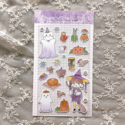 GNUNIM0 - Sticker La Forêt des Hiboux Spécial Halloween