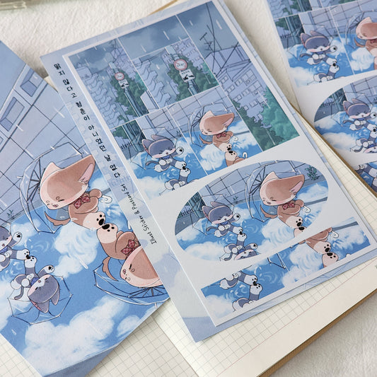 WINNY & MAO - Set de sticker & Carte Postale Même les Jours nuageux font partie de la Jeunesse