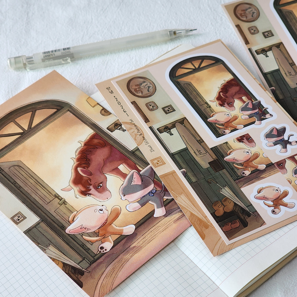 WINNY & MAO - Set de Sticker & Carte Postale Bonjour 2026 !