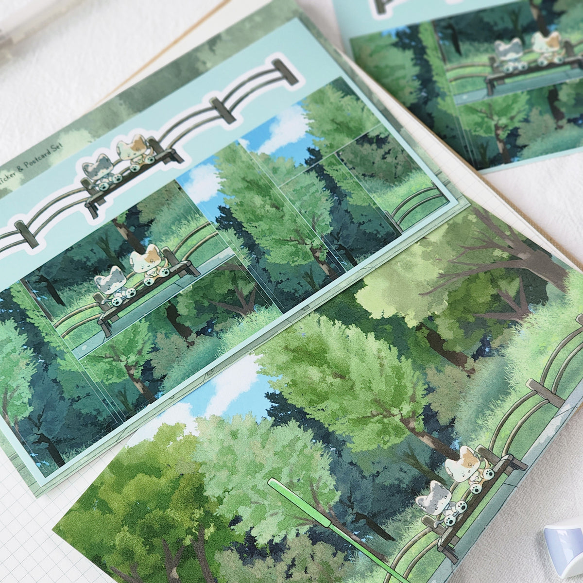 WINNY & MAO - Set de Sticker & Carte Postale Un Après-Midi Paisible 🌿