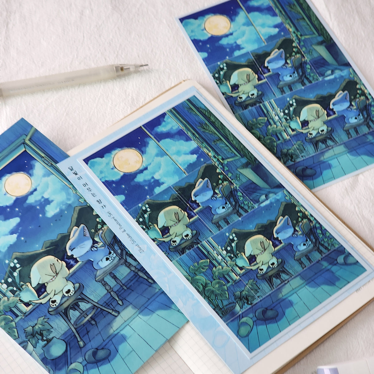 WINNY & MAO - Set de Sticker & Carte Postale La Fenêtre Où S’attarde Le Clair De Lune 🌙
