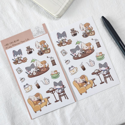 WINNY & MAO - Sticker Un Instant Café Pendant une Après-midi Paisible