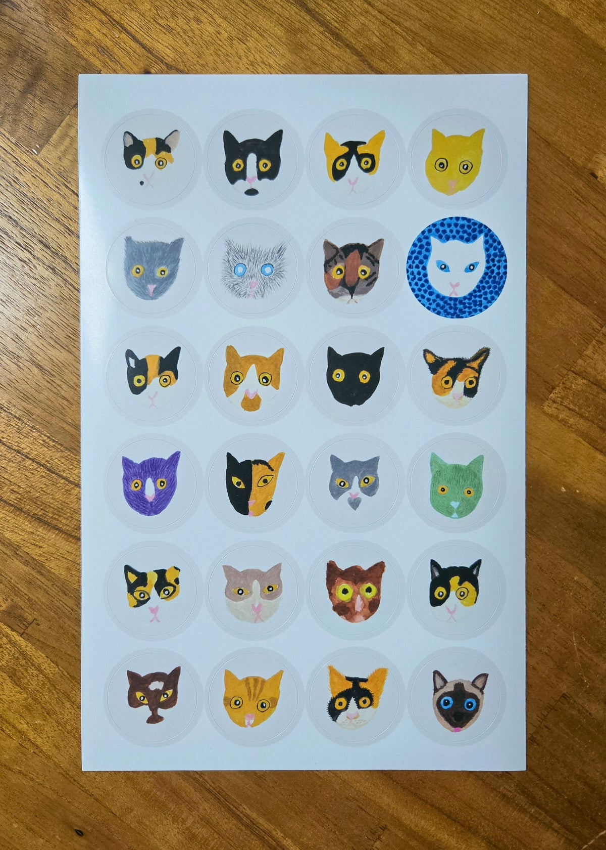 MINHWA HYANG - Sticker Cat Portraits by Artist Grandmother Kim