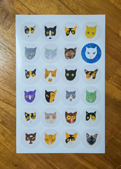 MINHWA HYANG - Sticker Cat Portraits by Artist Grandmother Kim