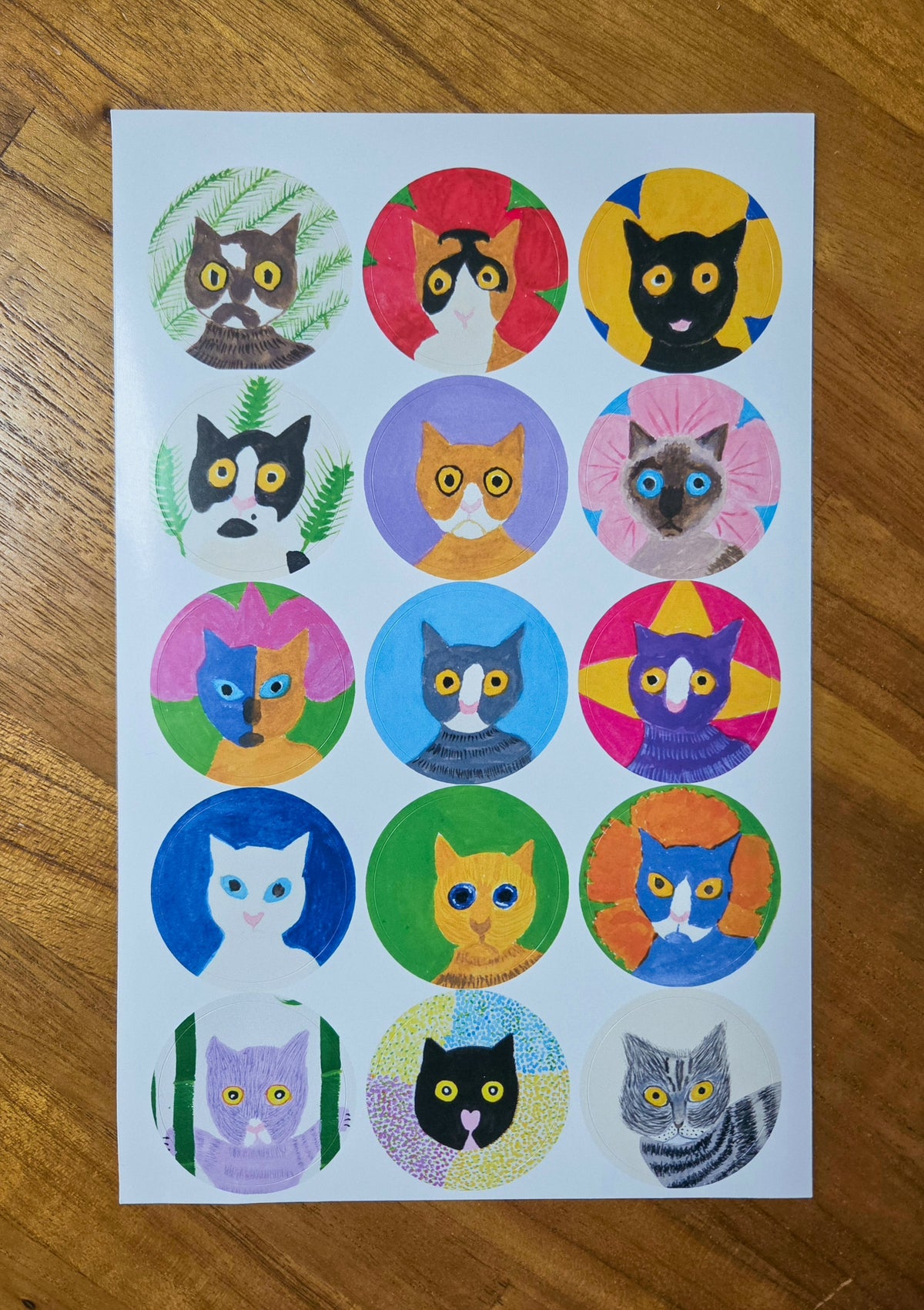 MINHWA HYANG - Sticker Cat Portraits by Artist Grandmother Kim