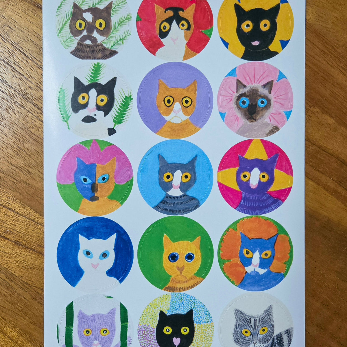 MINHWA HYANG - Sticker Cat Portraits by Artist Grandmother Kim