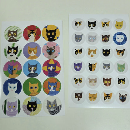 MINHWA HYANG - Sticker Cat Portraits by Artist Grandmother Kim