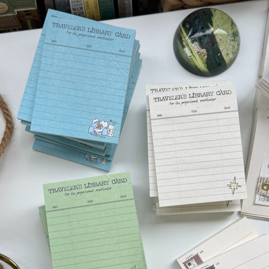 MEWMEWBEAM - Pense-Bêtes Carte de Bibliothèque du Voyageur