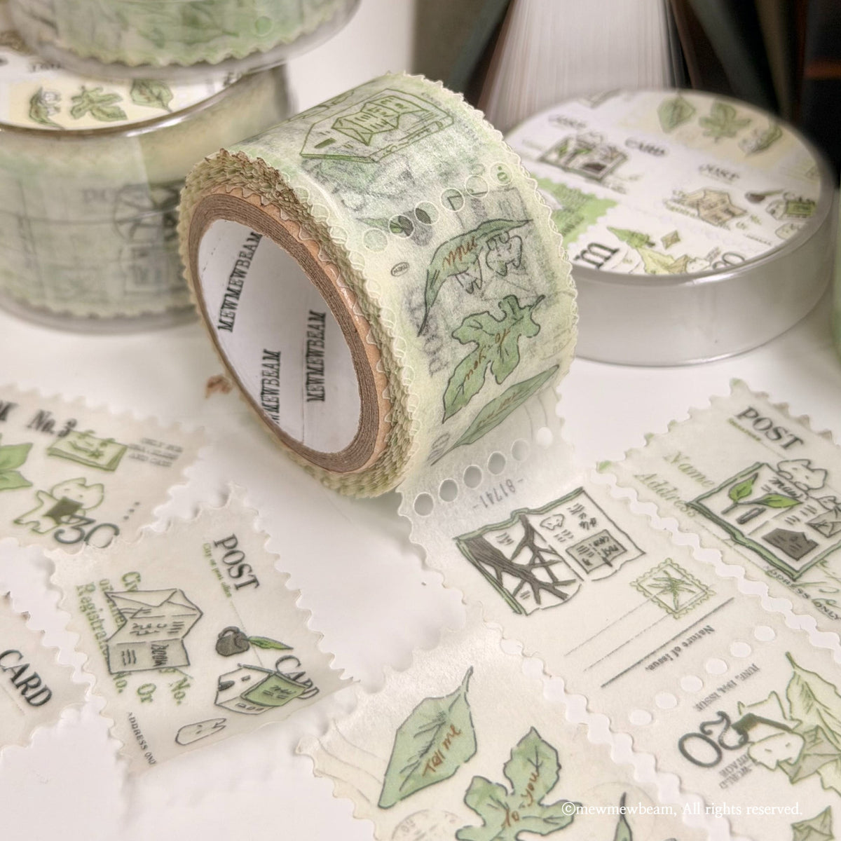 MEWMEWBEAM - Masking Tape Timbre La Librairie dans la Forêt