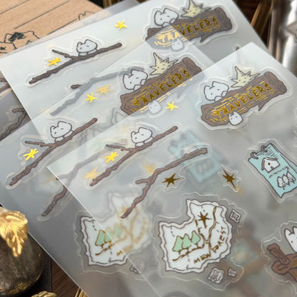 MEWMEWBEAM - Sticker Vintage Gold Le Voyageur