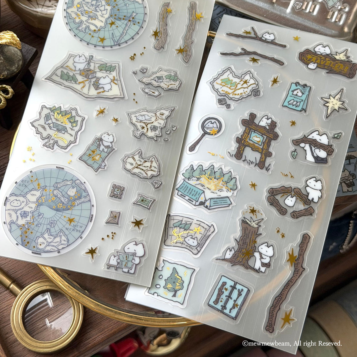 MEWMEWBEAM - Sticker Vintage Gold Le Voyageur