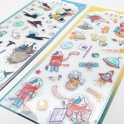 DAMJANG ALAE - Sticker La Petite Sorcière de l’Espace et le Chat de la Planète