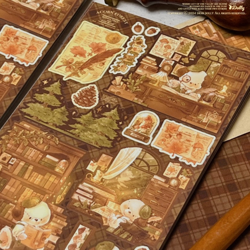 DEAR DOLLY - Sticker La Bibliothèque en Bois au Cœur de la Forêt 🌲📚