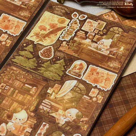 DEAR DOLLY - Sticker La Bibliothèque en Bois au Cœur de la Forêt 🌲📚