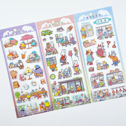 DAMJANG ALAE - Sticker Le Chat, Le Lapin & Le Penguin