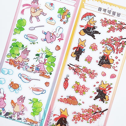 DAMJANG ALAE -  Sticker Pluie de Fleurs & L'heure du Thé