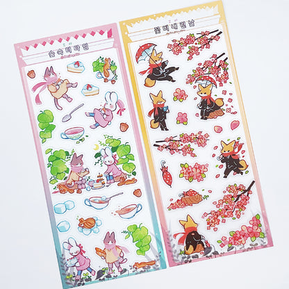 DAMJANG ALAE -  Sticker Pluie de Fleurs & L'heure du Thé