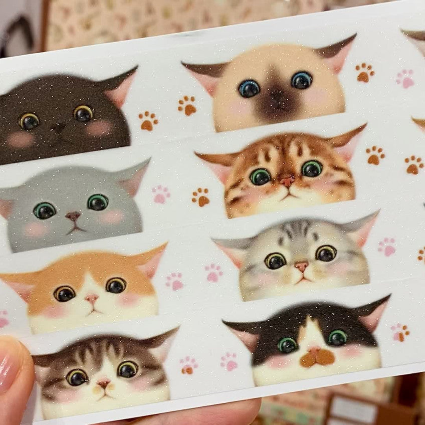 ICEHONGSI - Masking tape Brillants Plein de Chats